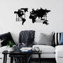 Wallity Mapamundi Decorativo de Pared M Metal Negro 70 x 33 cm